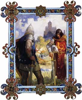 "I am Sir Launcelot du Lake" N.C. Wyeth Illustration for The Boy's King Arthur